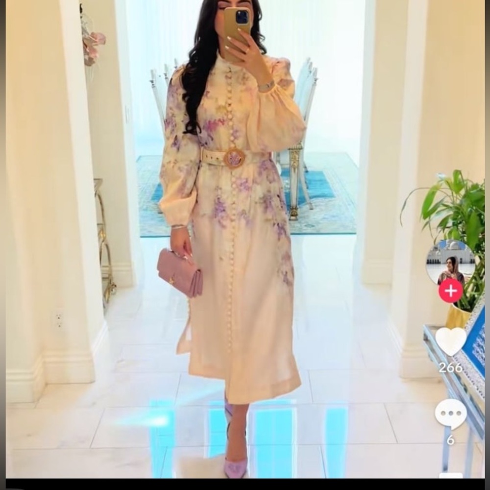 Zimmermann Pastel Floral Belted Dress size AU 2-US 8 - Picture 12 of 16